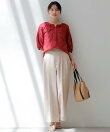 【接触冷感・速乾・UVカット・洗える】スイートクール ワイドパンツ
