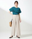 【接触冷感・速乾・UVカット・洗える】スイートクール ワイドパンツ