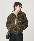 ジャガード スタンドカラー ボアブルゾン