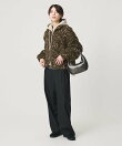 ジャガード スタンドカラー ボアブルゾン