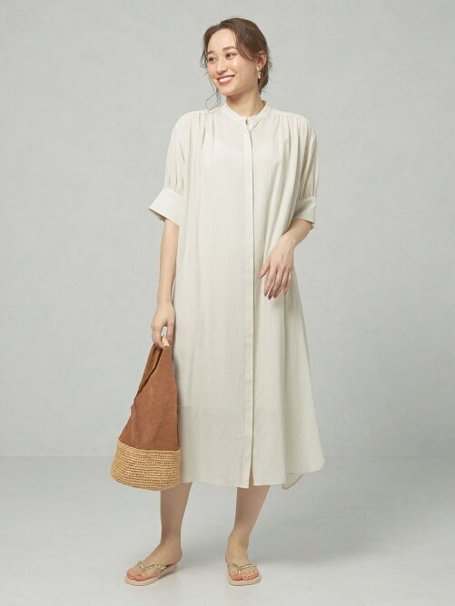 The Station Store United Arrows Ltd Closet Story クローゼットストーリー コットン ギャザー スタンドカラー シャツワンピース ウォッシャブル Rakuten Fashion 楽天ファッション 旧楽天ブランドアベニュー Dd16