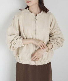 【SALE／38%OFF】mitis mitis/(W)フェイクスウェードジップアップブルゾン リラクロ ジャケット・アウター ブルゾン・ジャンパー グレー ベージュ ブラック