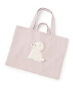 【SALE／60%OFF】petit main DOGアップリケレッスンバッグ ナルミヤオンライン バッグ トートバッグ ネイビー ピンク