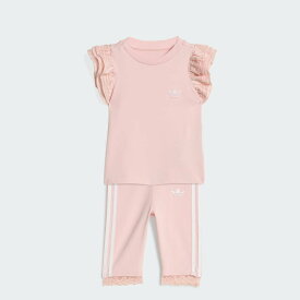 adidas 【公式】アディダス adidas 返品可 レース 3/4 タイツ Tシャツ セット アディダス トップス その他のトップス ピンク【送料無料】