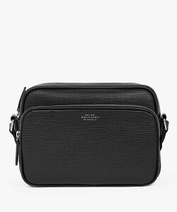 SMYTHSON Double Zip Pouch Crossbody Bag in Panama �X�}�C�\�� �o�b�O �{�f�B�o�b�O�E�E�G�X�g�|�[�` �u���b�N�y���������z