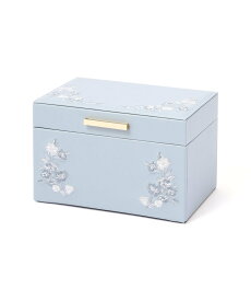 Francfranc エンブロイダリーフラワー ジュエリーボックス S ブルー フランフラン インテリア・生活雑貨 収納用品・棚・ラック ブルー【送料無料】