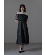niana ラメレースドレープフレアドレス パーティードレス オケージョンドレス 結婚式 二次会 ビーフラッ…