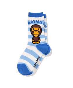 A BATHING APE BABY MILO STRIPE SOCKS �A �x�C�V���O �G�C�v �C���E���b�O�E�F�A �C�� �I�����W �u���[