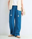 B.C STOCK 《追加》《S/Mサイズ展開》手洗い可 / フレンチリネンストレートパンツ ベーセーストック パンツ その他のパンツ ブルー ベージュ ブラウン ネイビー ピンク【送料無料】