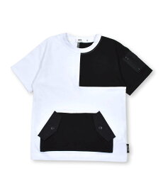 【SALE／50%OFF】WASK 【接触冷感】袖ファスナーポケット切り替え天竺Tシャツ(100~160cm) ベベ オンライン ストア トップス カットソー・Tシャツ ブラック ホワイト