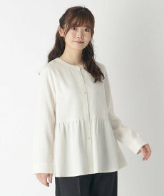 LAURA ASHLEY 【洗える/羽織に使える】ペプラムブラウス ローラ アシュレイ トップス シャツ・ブラウス ホワイト グリーン ネイビー【送料無料】