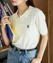 【SALE／15%OFF】U.S. POLO ASSN. 別注 ケーブルニット ポロシャツ 限定展開 25SS フリークスストア トップス ニット ホワイト グレー ネイビー【送料無料】