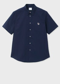 PS Paul Smith "Sports Stripe Zebra" ワンポイント 半袖シャツ ポール・スミス トップス シャツ・ブラウス ネイビー ホワイト【送料無料】