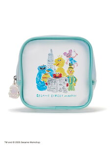 SESAME STREET MARKET 【ヒラノトシユキ】スクエアポーチ セサミストリートマーケット 財布・ポーチ・ケース ポーチ グリーン イエロー