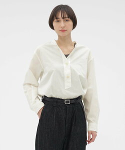 MHL. TINY GINGHAM COTTON SHIRT �}�[�K���b�g�E�n�E�G�� �g�b�v�X �V���c�E�u���E�X �z���C�g �u���b�N�y���������z
