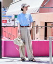 FIT MAGIC マーベルト タック スラックスパンツ
