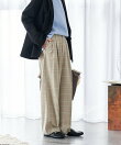 FIT MAGIC マーベルト タック スラックスパンツ