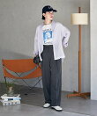 FIT MAGIC マーベルト タック スラックスパンツ