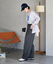 FIT MAGIC マーベルト タック スラックスパンツ