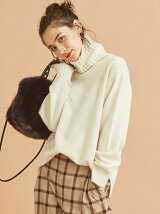 BY∴ウールカシミヤルーズタートルネックニット