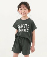 devirock 【普段着でもルームウェアでも】カレッジロゴ 半袖セットアップ 子供服 キッズ 26SS デビロック…
