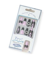 Lovetoxic ネイルチップロング ナルミヤオンライン ネイル その他のネイル・ネイルケア用品 パープル ベ…