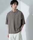 スキッパーテックニットポロシャツ/半袖
