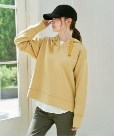 ikka 【洗濯機で洗える/親子コーデ】GOKU楽 鹿の子ダンボールパーカー イッカ トップス パーカー・フーディー ベージュ グリーン イエロー ブラック