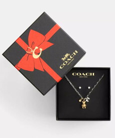 COACH OUTLET 【公式】テディ ベア アンド ボウ ピアス アンド ネックレス セット コーチ　アウトレット アクセサリー・腕時計 ネックレス ゴールド【送料無料】