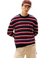 【SALE／40%OFF】TOMMY JEANS レギュラーブラッシュドボーダーバッジセーター トミーヒルフィガー トップ…