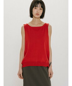 MIDIUMISOLID MIDIUMISOLID for Ladies タックノースリーブワイドベスト マーコート トップス ベスト・ジレ ベージュ ブラック レッド【送料無料】