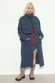 【SALE／50%OFF】LAGUA GEM MULTI LONG COAT ラグア ジェム ジャケット・アウター その他のジャケット・アウター ネイビー グレー【送料無料】