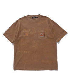 XLARGE ALLOVER PRINTED S/S POCKET TEE XLARGE エクストララージ トップス カットソー・Tシャツ ブラック ブラウン グリーン パープル【送料無料】