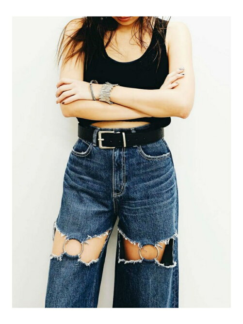 Evris リングコネクトデザインデニムワイドパンツ Rakuten Fashion Evris リングコネクトデザインデニムワイドパンツ Rakuten Fashion