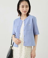 【SALE／20%OFF】ROPE' PICNIC ミラノリブ金ボタン半袖カーディガン ロペピクニック トップス カーディガ…