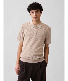 【SALE／66%OFF】GAP (U)クロシェ ニットポロシャツ ギャップ トップス ポロシャツ ブラック ベージュ