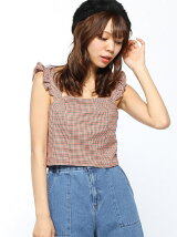 【BROWNY】(L)レトロチェックフリルビスチェ