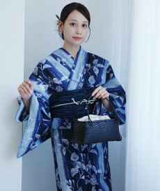 utatane 浴衣2点セット 紺ぼかし縞つゆくさ ウタタネ 着物・浴衣・和装小物 浴衣【送料無料】
