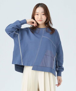 BEAMS HEART WOMEN �p�b�`���[�N �؂�ւ� �v���I�[�o�[ �r�[���X �n�[�g �g�b�v�X �X�E�F�b�g�E�g���[�i�[ �u���[ �z���C�g �O���[�y���������z