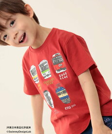 BEAMS mini BEAMS mini / JR フロントプリント Tシャツ 24(90~150cm) ビームス ミニ トップス カットソー・Tシャツ レッド ホワイト ブルー ネイビー