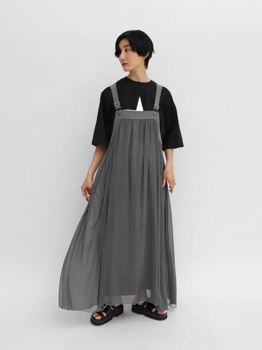 LASUD｜レースアップデザインジャンパースカート(gray) | Rakuten