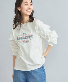 【SALE／50%OFF】coen ピグメントフリルツアーTシャツ コーエン トップス カットソー・Tシャツ ホワイト グレー