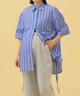【SALE／50%OFF】LEPSIM 【産前・産後対応】マタニティ/ストライプデザイン5分袖シャツ レプシィム マタ…