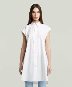 �ySALE�^30%OFF�zG-Star RAW �y�����V���b�v�zSleeveless Oversized Shirt/�X���[�u���X�I�[�o�[�T�C�Y�����O�����O�X�V���c/�����s�[�X �W�[�X�^�[���D �g�b�v�X �V���c�E�u���E�X �z���C�g�y��������