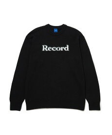 bonjour records Record Culture Magazine/レコードカルチャーマガジン Crewneck Knit Sweater ボンジュールレコード トップス ニット ブラック【送料無料】