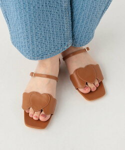 BEAMS HEART WOMEN �n�[�g ���`�[�t �T���_�� �r�[���X �n�[�g �V���[�Y�E�C �T���_�� �u���E�� �u���b�N�y���������z