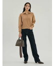 カシミヤ混ハーフジップニットプルオーバー