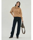 カシミヤ混ハーフジップニットプルオーバー