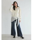 カシミヤ混ハーフジップニットプルオーバー
