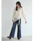 カシミヤ混ハーフジップニットプルオーバー